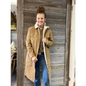 Tribal Long Duster Nutmeg Sherpa